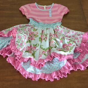 MATILDA JANE Girls  Lets Go Together Pink Floral - Take A Spin Dress size 8 GUC